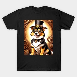 Steampunk Dog, Graphic Design With Animals T-Shirt